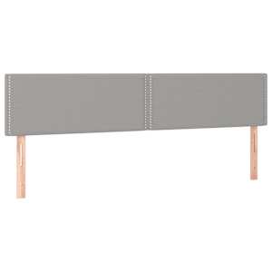 Box spring postelja z vzmetnico svetlo siva 200x200 cm blago - slika 6