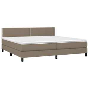 Box spring postel s matrací taupe 200x200 cm textil - obrázek 3