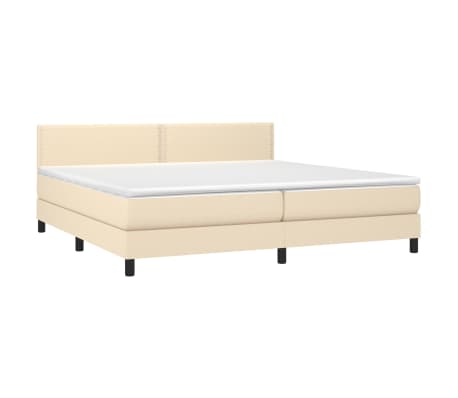 vidaXL Boxspringbett mit Matratze Creme 200x200 cm Stoff