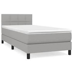 Box spring postel s matrací světle šedá 80 x 200 cm textil - obrázek 2