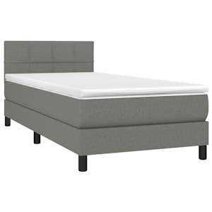 Box spring postel s matrací tmavě šedá 80 x 200 cm textil - obrázek 3