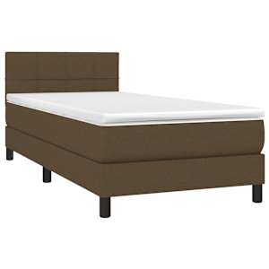 Box spring postel s matrací tmavě hnědá 80x200 cm textil - obrázek 3