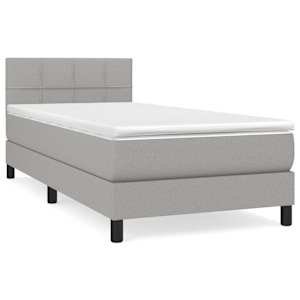Box spring postel s matrací světle šedá 90x190 cm textil - obrázek 2