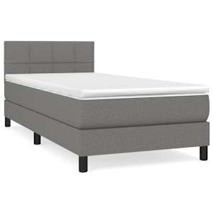 Box spring postel s matrací tmavě šedá 90x190 cm textil - obrázek 2