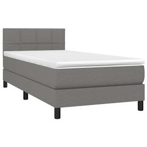 Box spring postel s matrací tmavě šedá 90x190 cm textil - obrázek 3