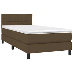 Box spring postel s matrací tmavě hnědá 90x190 cm textil - obrázek 3