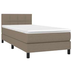 Box spring postel s matrací taupe 90x190 cm textil - obrázek 3