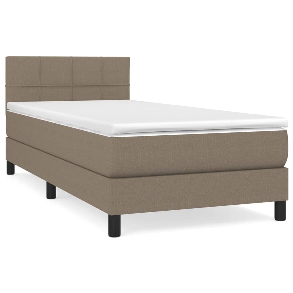 Thumbnail - vidaXL Boxspringbett mit Matratze Taupe 90x200 cm Stoff