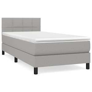 Box spring postel s matrací světle šedý 100 x 200 cm textil - obrázek 2