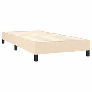 Box spring postelja z vzmetnico krem 100x200 cm blago - slika 4