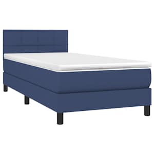 Box spring postel s matrací modrá 100 x 200 cm textil - obrázek 3