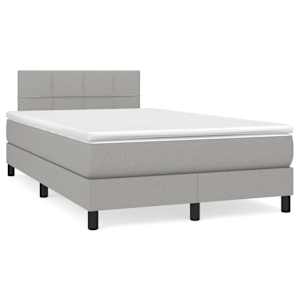 Box spring postel s matrací světle šedá 120 x 200 cm textil - obrázek 2