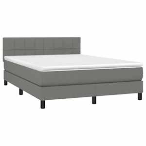 Box spring postelja z vzmetnico temno siva 140x200 cm blago - slika 3