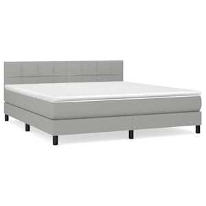 Box spring postel s matrací světle šedá 160 x 200 cm textil - obrázek 2