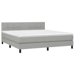 Box spring postel s matrací světle šedá 160 x 200 cm textil - obrázek 3
