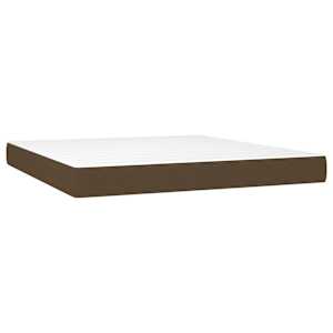 Box spring postelja z vzmetnico temno rjava 160x200 cm blago - slika 5