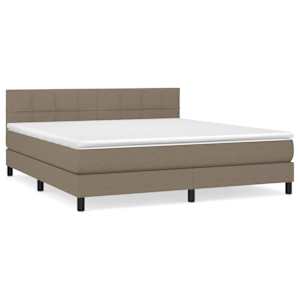 Box spring postelja z vzmetnico taupe 160x200 cm blago - slika 2
