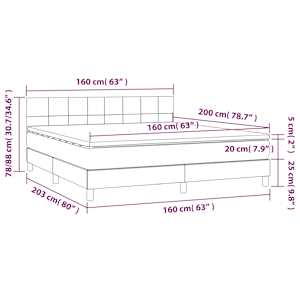 Box spring postel s matrací krémová 160x200 cm textil - obrázek 7