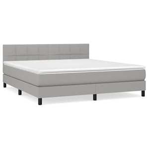 Box spring postel s matrací světle šedá 180 x 200 cm textil - obrázek 2