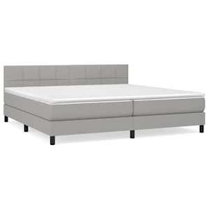 Box spring postel s matrací světle šedá 200 x 200 cm textil - obrázek 2