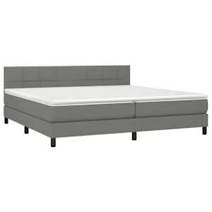 Box spring postel s matrací tmavě šedá 200x200 cm textil - obrázek 3