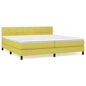 Box spring postel s matrací zelená 200x200 cm textil - obrázek 2