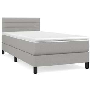 Box spring postel s matrací světle šedá 80 x 200 cm textil - obrázek 2