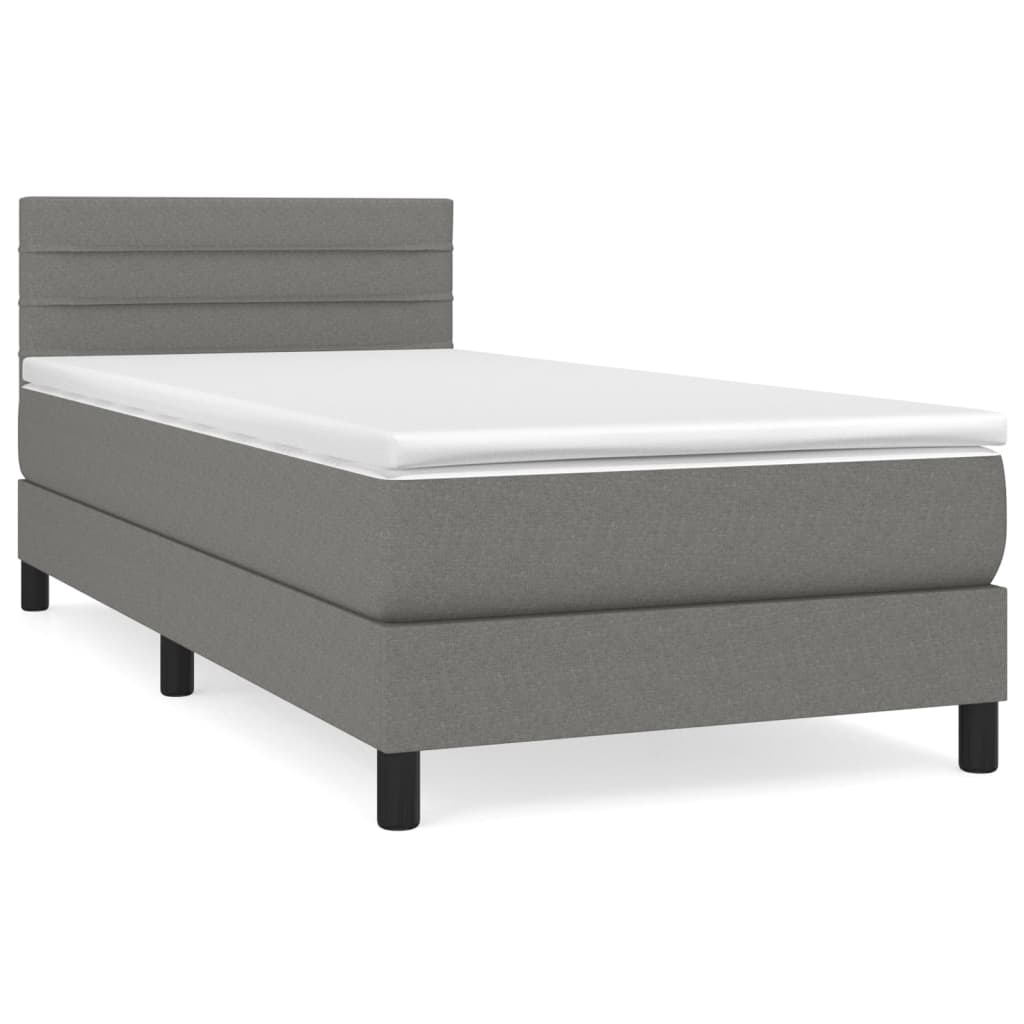 Thumbnail - vidaXL Boxspringbett mit Matratze Dunkelgrau 90x190 cm Stoff