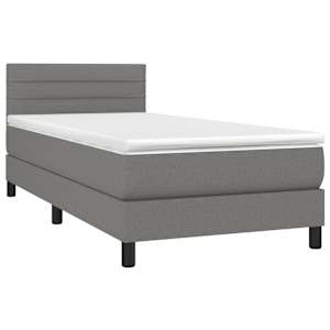 Box spring postel s matrací tmavě šedá 90x190 cm textil - obrázek 3