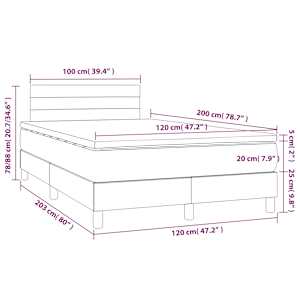 Box spring postel s matrací světle šedá 120 x 200 cm textil - obrázek 7