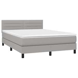 Box spring postel s matrací světle šedá 140 x 200 cm textil - obrázek 3