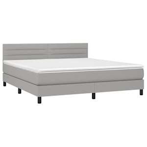 Box spring postel s matrací světle šedá 160 x 200 cm textil - obrázek 3
