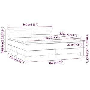 Box spring postel s matrací tmavě hnědá 160x200 cm textil - obrázek 7