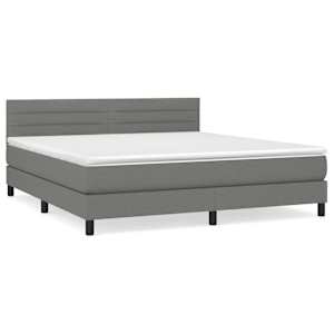 Box spring postel s matrací tmavě šedá 180x200 cm textil - obrázek 2