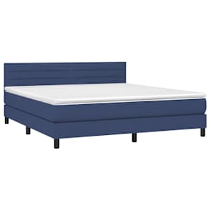 Box spring postel s matrací modrá 180x200 cm textil - obrázek 3