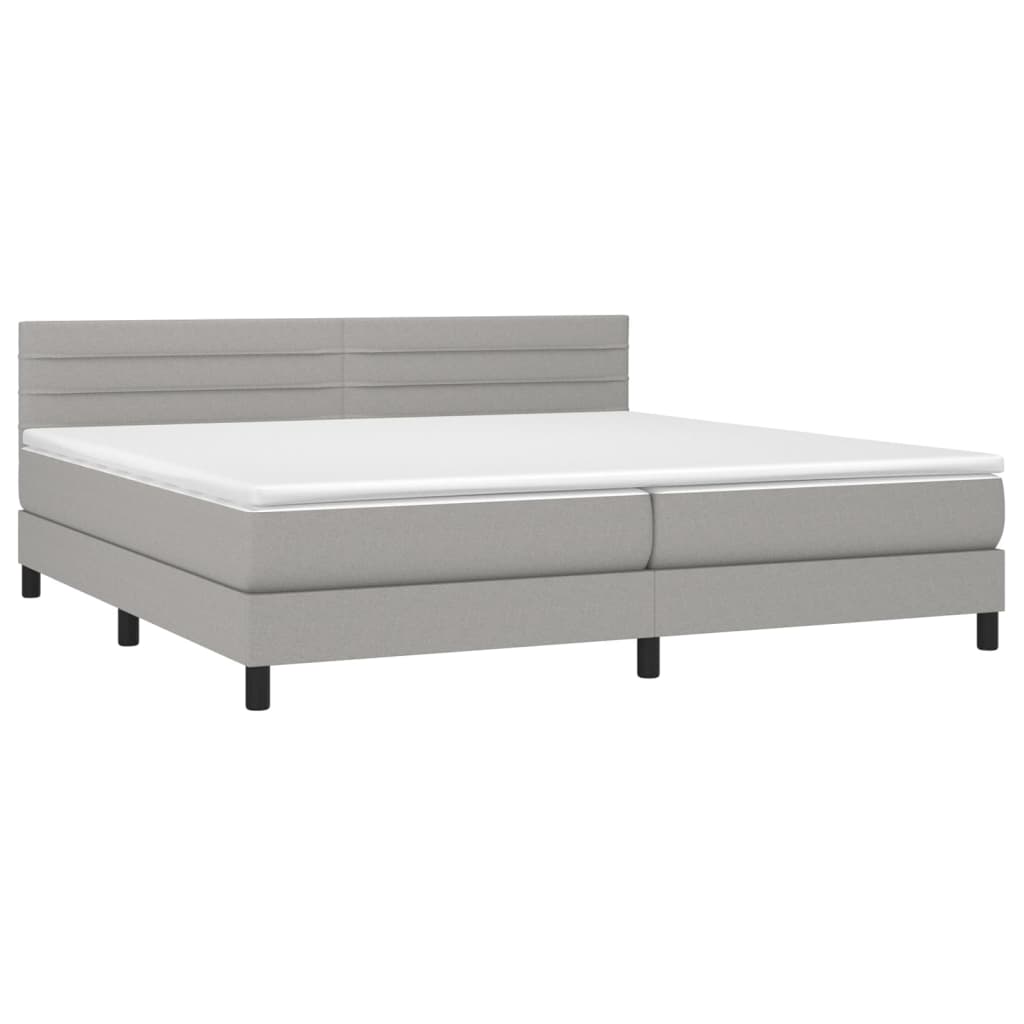 Thumbnail - vidaXL Boxspringbett mit Matratze Hellgrau 200x200 cm Stoff