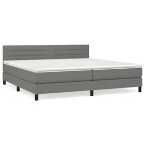 Box spring postel s matrací tmavě šedá 200x200 cm textil - obrázek 2
