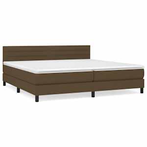 Box spring postel s matrací tmavě hnědá 200x200 cm textil - obrázek 2