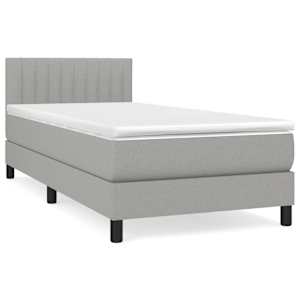 Box spring postel s matrací světle šedá 80 x 200 cm textil - obrázek 2