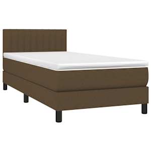 Box spring postel s matrací tmavě hnědá 80x200 cm textil - obrázek 3