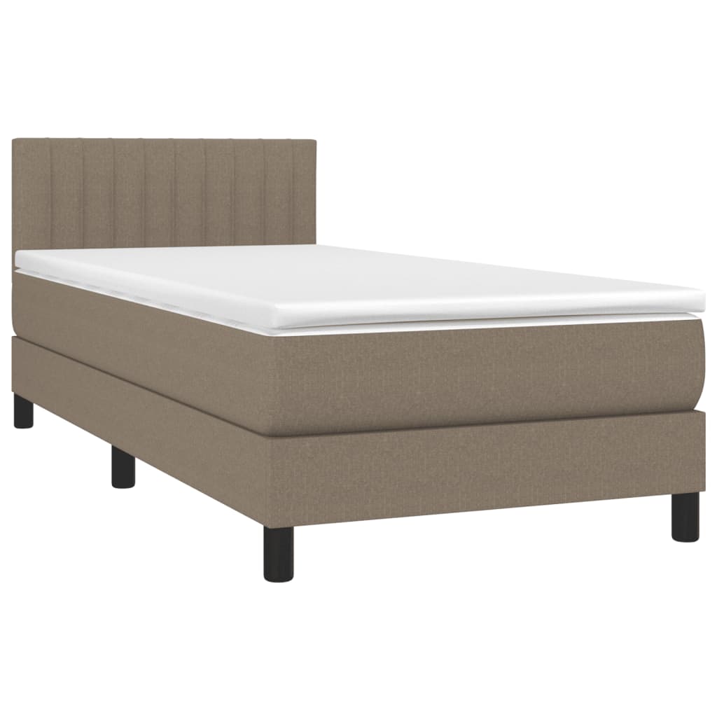 Thumbnail - vidaXL Boxspringbett mit Matratze Taupe 80x200 cm Stoff
