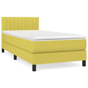 Box spring postel s matrací zelená 80 x 200 cm textil - obrázek 2