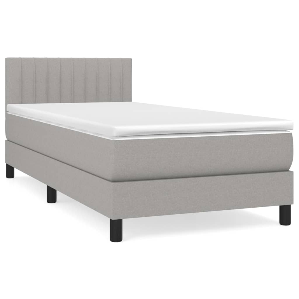 Thumbnail - vidaXL Boxspringbett mit Matratze Hellgrau 90x190 cm Stoff