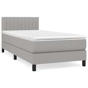 Box spring postel s matrací světle šedá 90x190 cm textil - obrázek 2