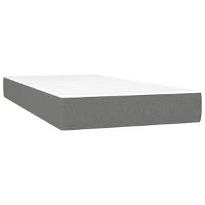 Box spring postelja z vzmetnico temno siva 90x190 cm blago - slika 5