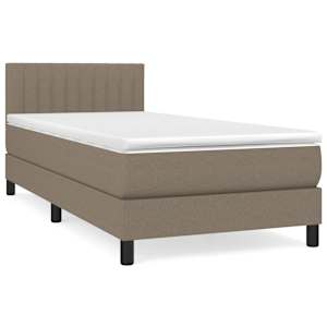 Box spring postelja z vzmetnico taupe 90x200 cm blago - slika 2