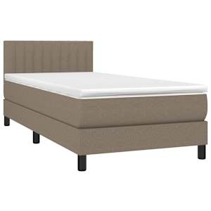 Box spring postelja z vzmetnico taupe 90x200 cm blago - slika 3