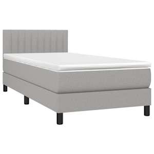 Box spring postel s matrací světle šedý 100 x 200 cm textil - obrázek 3