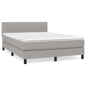 Box spring postel s matrací světle šedá 140 x 200 cm textil - obrázek 2