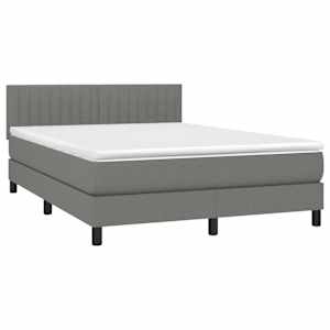 Box spring postelja z vzmetnico temno siva 140x200 cm blago - slika 3